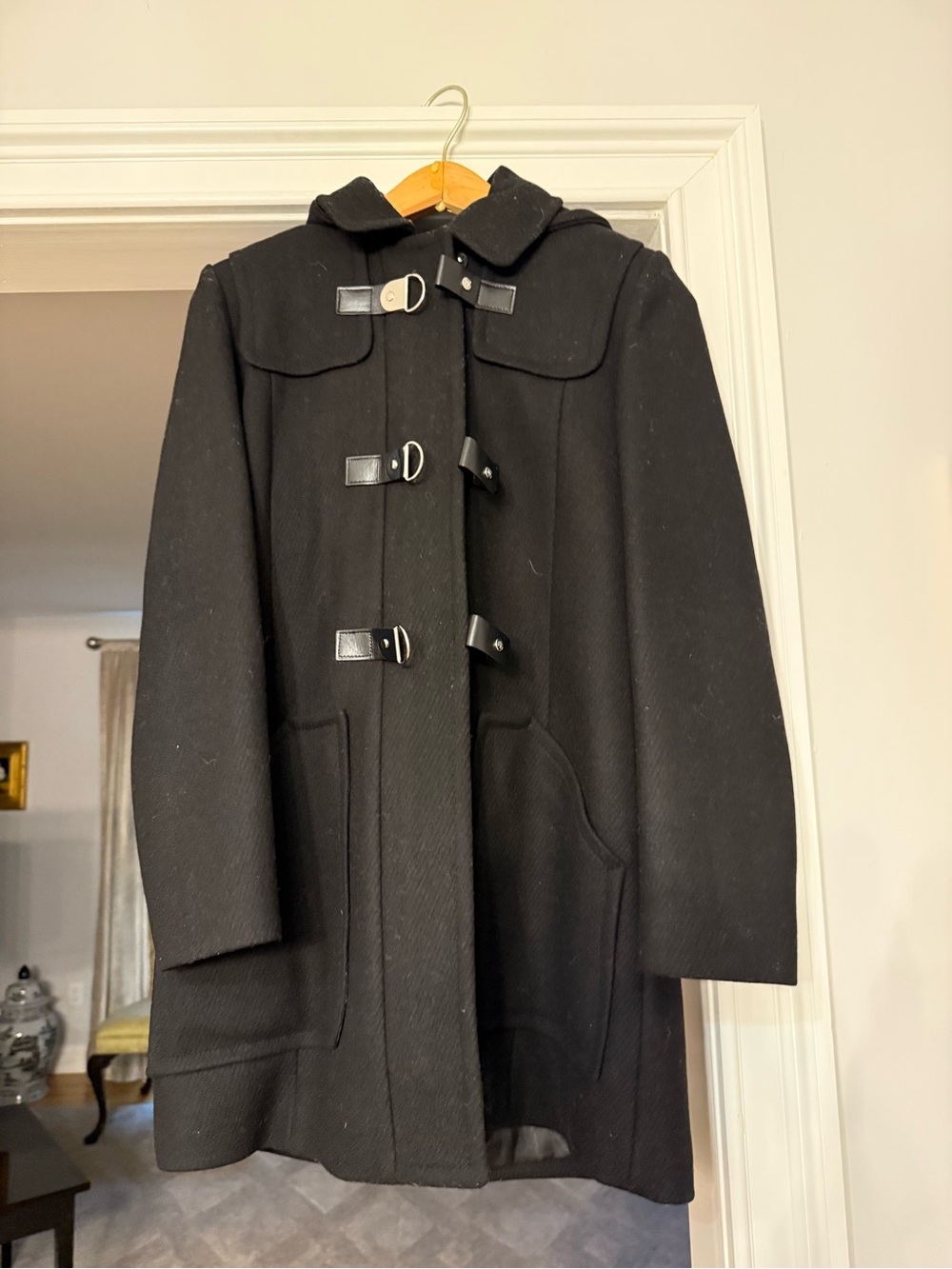 Ralph Lauren Black Wool Toggle Pea Coat